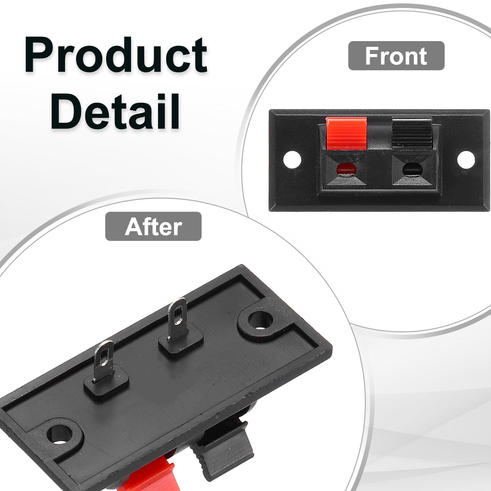 uxcell 2 Way Spring Terminal Clip Push Release Connector Plate Jack Socket...