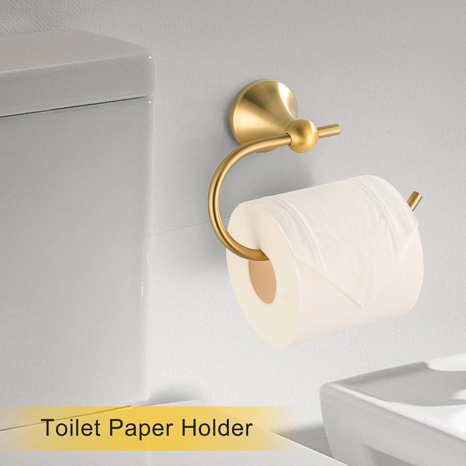 Modern Gold Bathroom Hardware Set - Brushed Finish, Rust Resistant Accessories