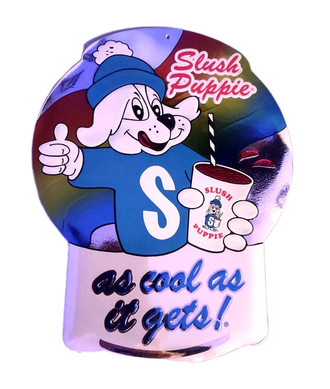 RARE VINTAGE ORIGINAL SLUSH PUPPIE ADVERTISING SIGN /New Lot of 2---Free Ship