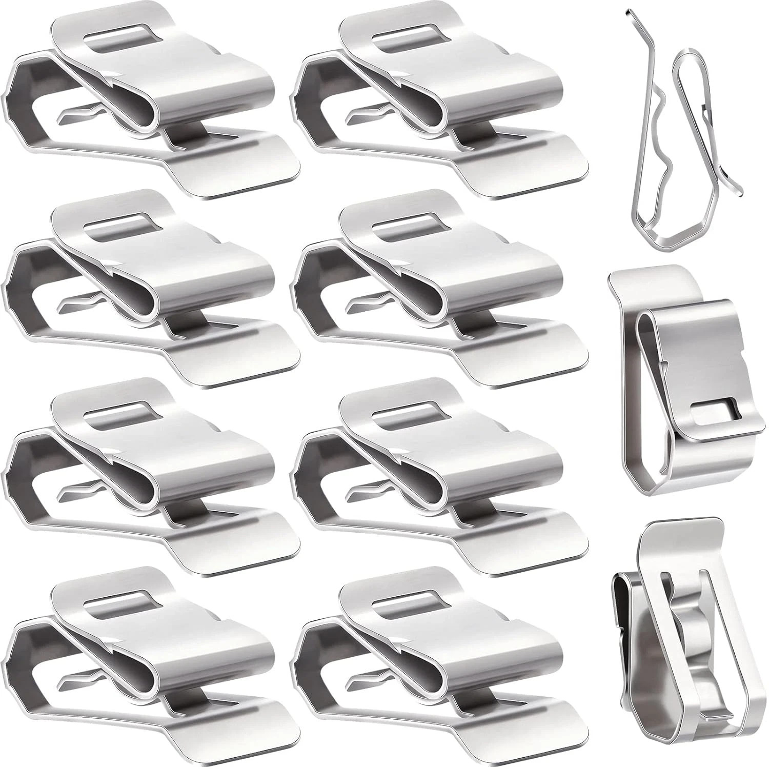 50 Pcs Metal Trailer Wire Clips, 5.0 Mm to 7.60 Mm in Rope Capacity, Stainless W