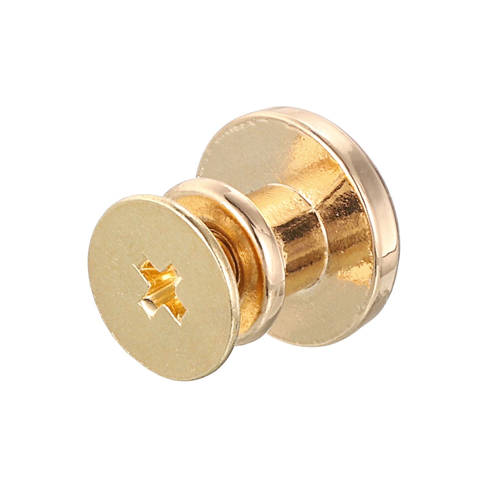Flat Studs Rivet 20 Sets 10x6.5mm Screw Back Rivets, Gold Tone