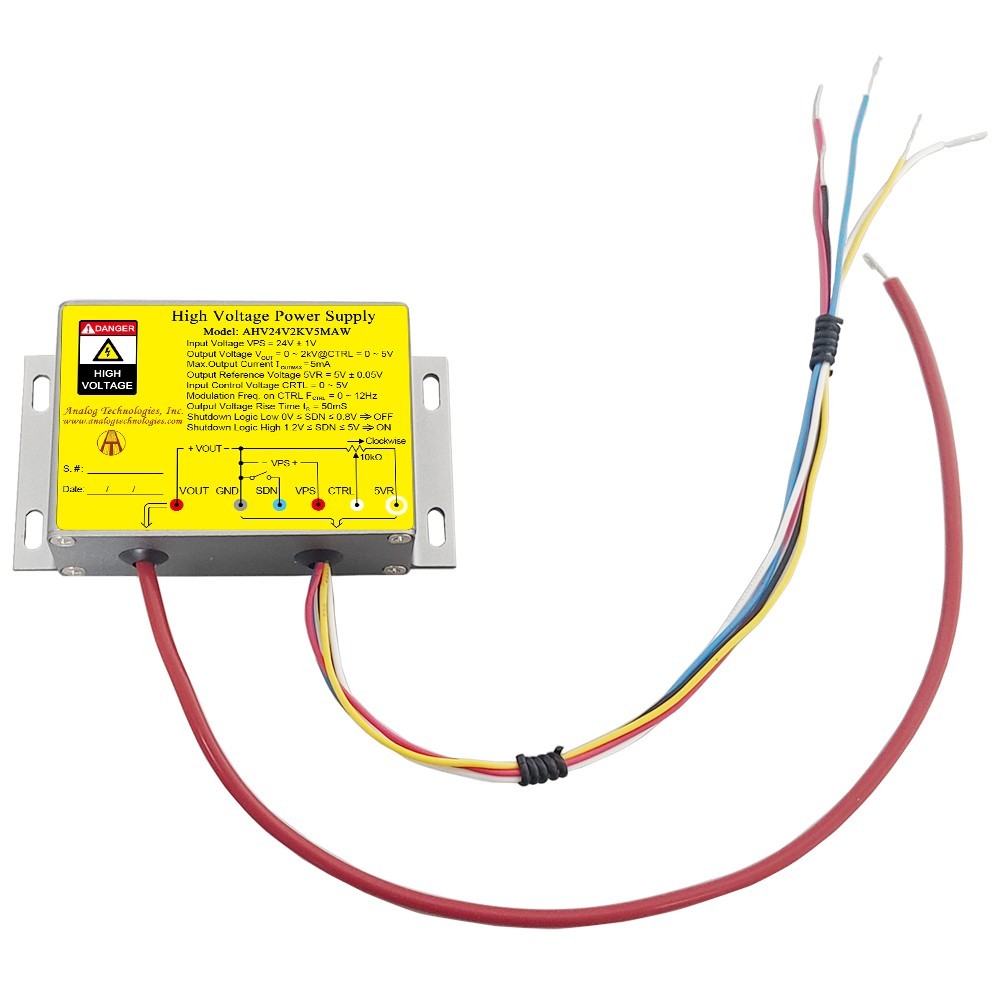 AHV24V2KV5MAW DC-DC HV Power Supply Module 24V Input 0-2KV 5mA  Control