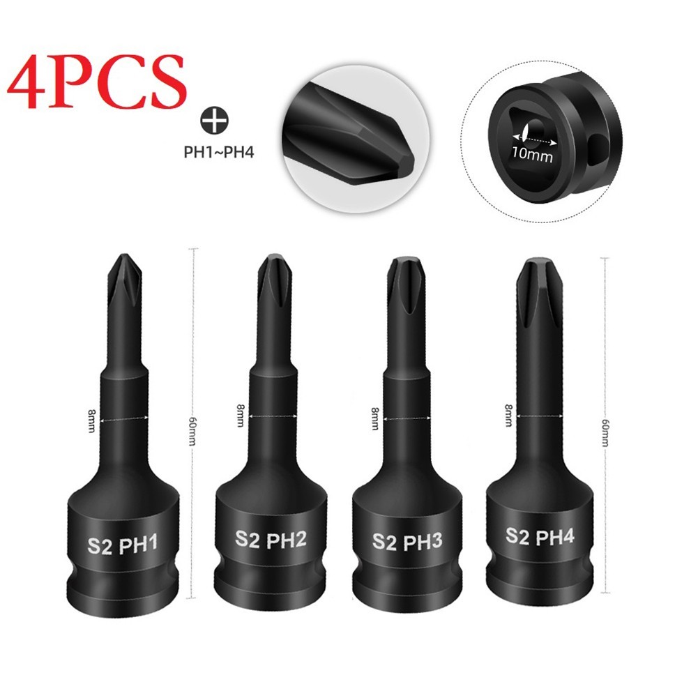 Versatile Socket Adapter Head PH1 PH2 PH3 PH4 3/8 Inch for Hexagon Socket