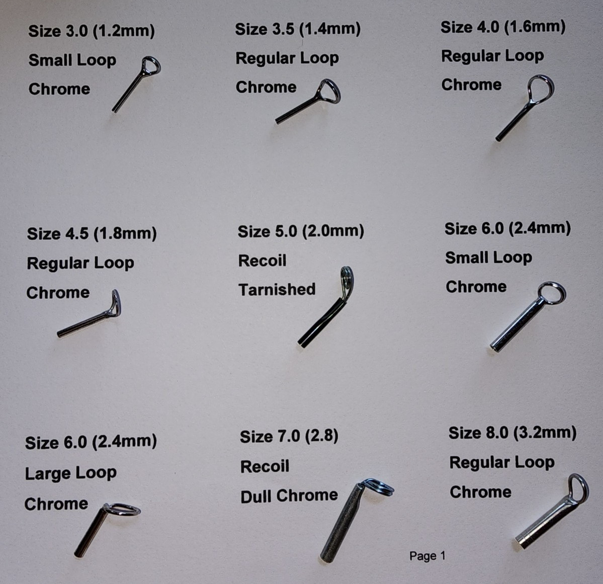 10 Pack Rod Tips for building or replacement of Ice Fishing or Fly Rods