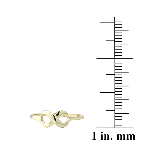 18K Gold over 925 Silver Polished Infinity Ring