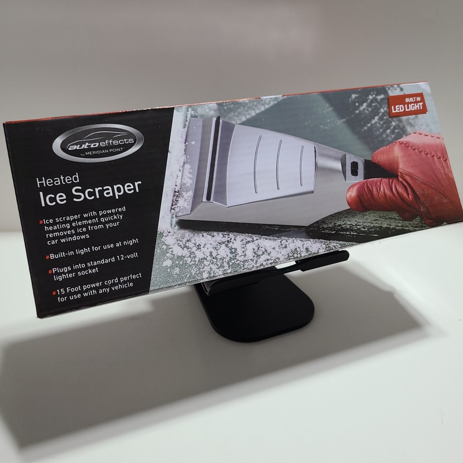 Heated 10" Ice Scraper with Built-In LED Light by Meridian Point.