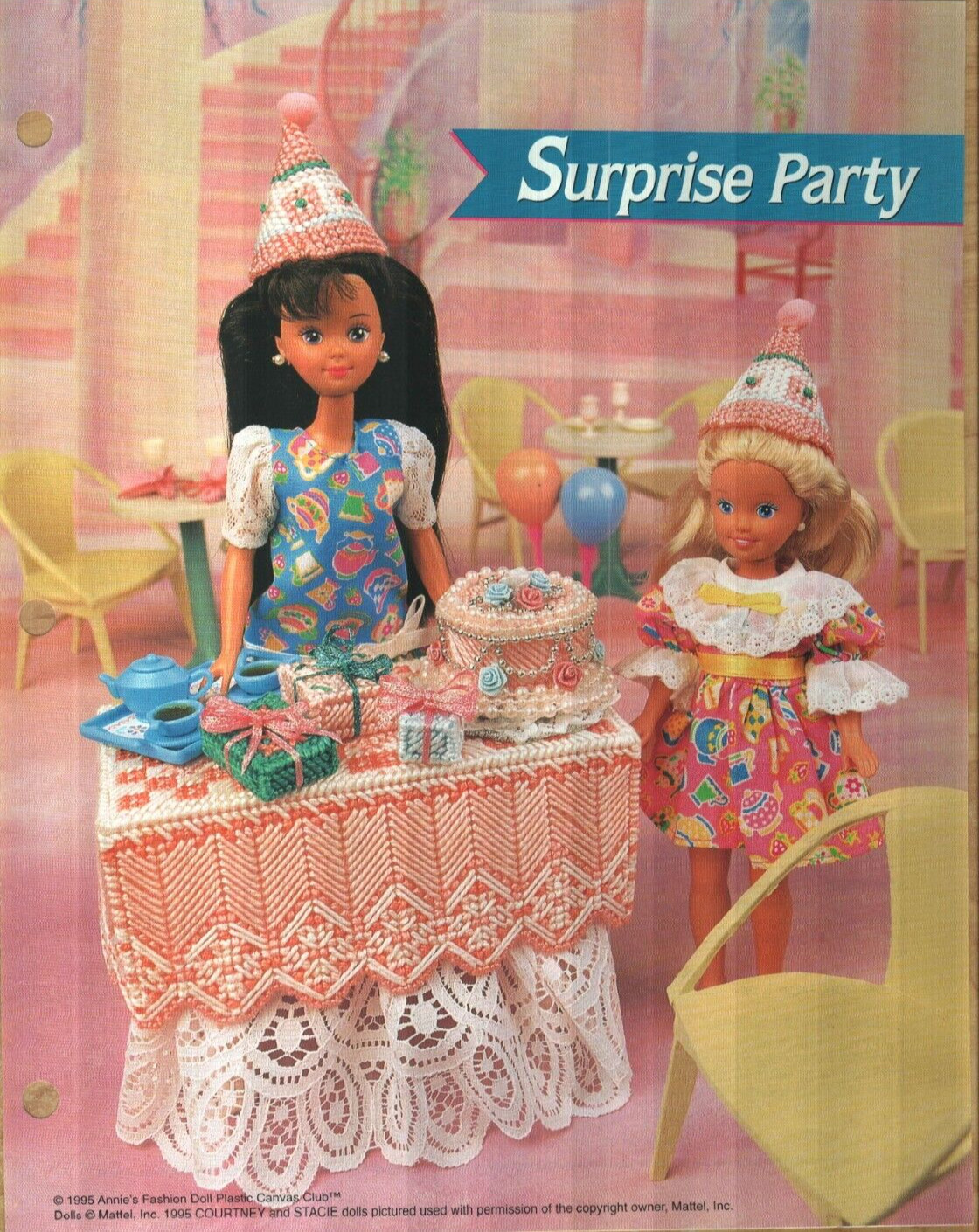 NEW SURPRISE PARTY FASHION DOLL ANNIE'S PLASTIC CANVAS PATTERN INSTRUCTIONS