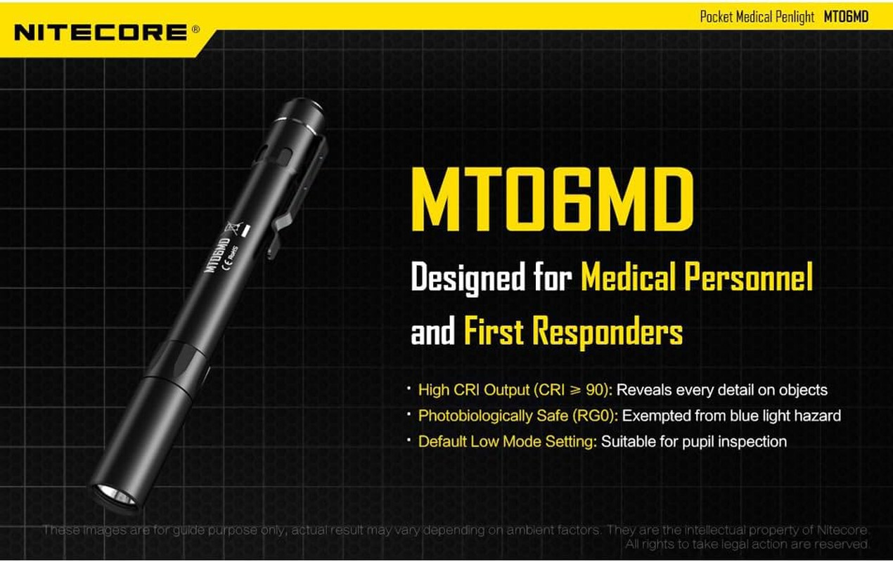 MT06MD Penlight Flashlight, 180 Lumen for Doctors, Nurses and Emts W/ 2X AAA Bat