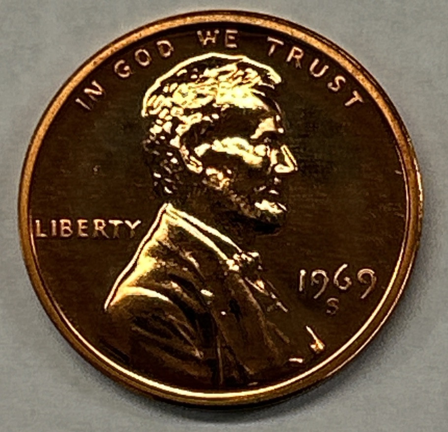 1969 S Proof Lincoln Cent From Proof Set With Free Shipping