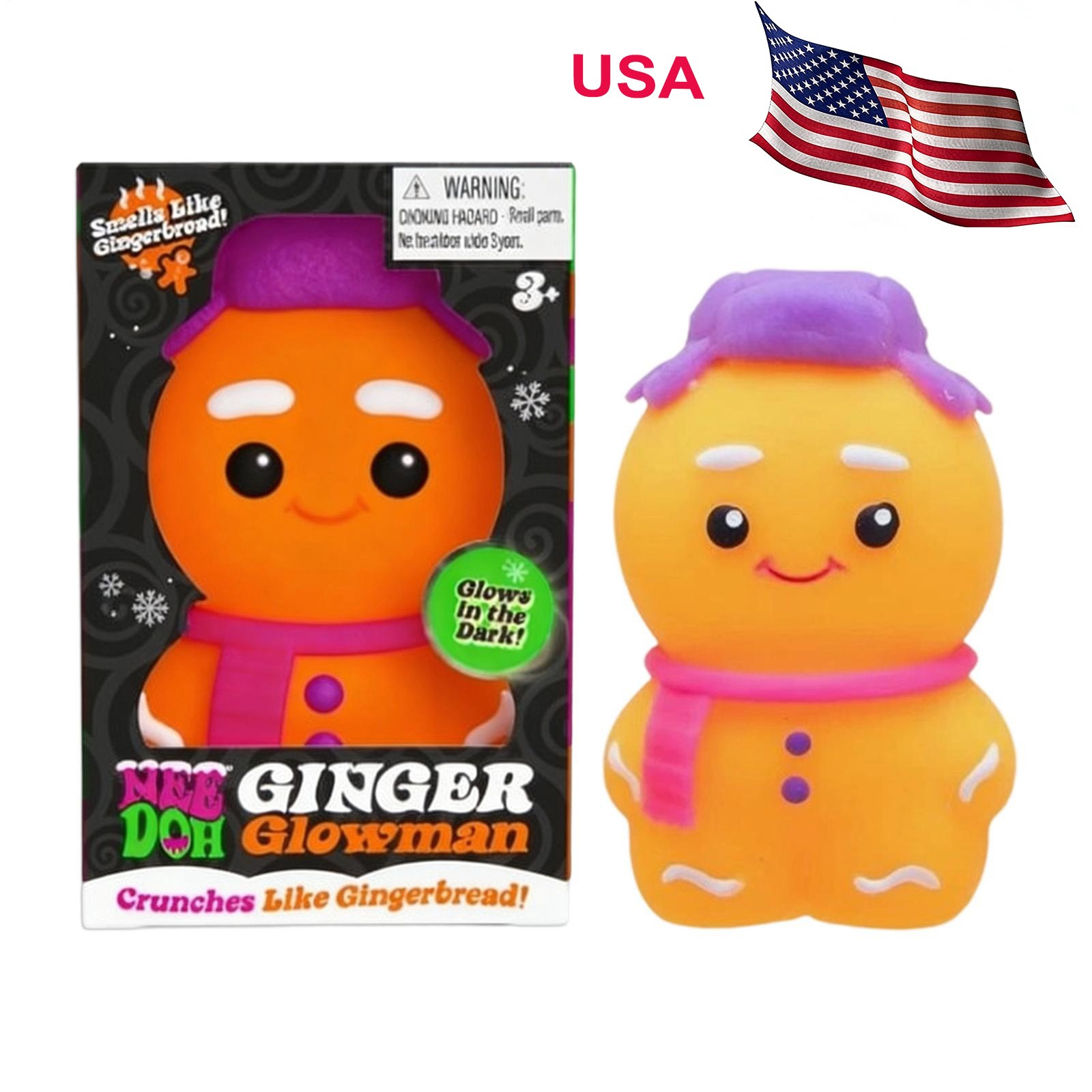 New In Sealed Box NeeDoh Squishmas Ginger Glowman 🔥 ULTRA SUPER RARE US