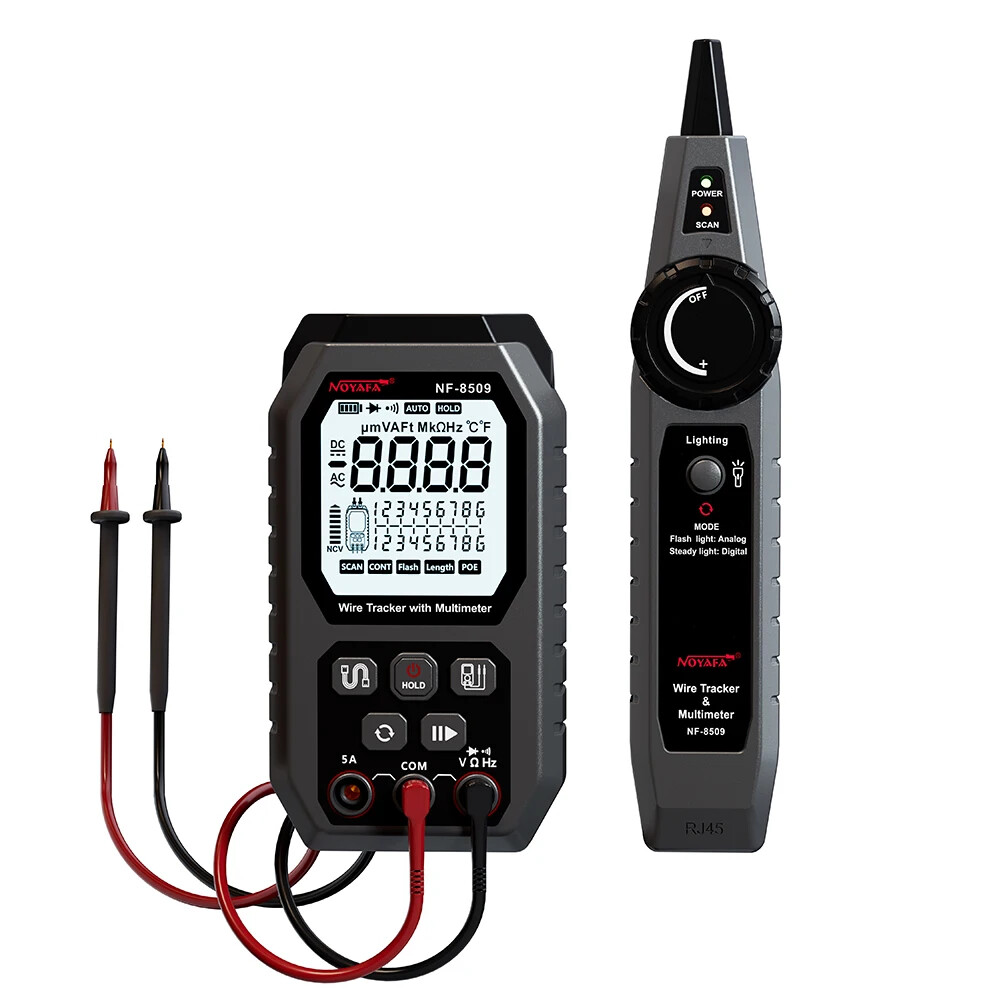2in1 Network Cable Tester & Digital Multimeter Cable Tracker Cat5Cat6 PoE Tester