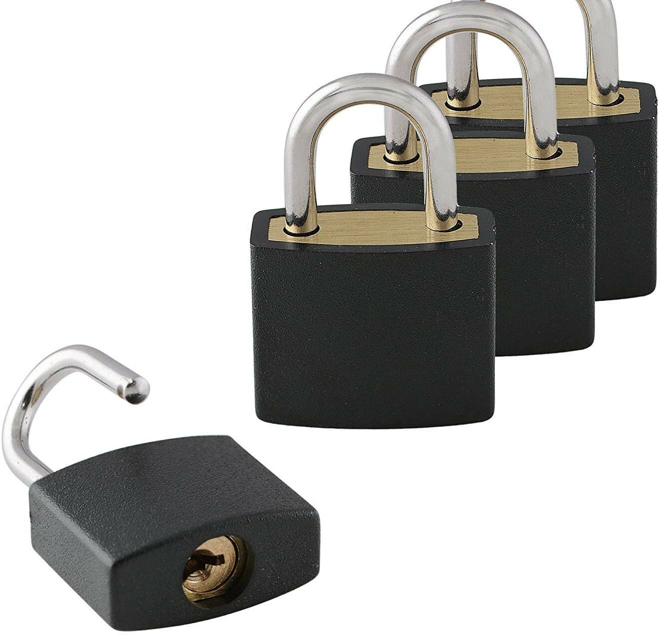 Small Mini Durable ABS Cover Brass Body Individually Keyed Padlock 8pc Purple
