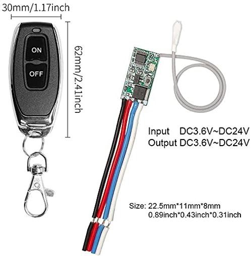 433M Universal Wireless RF Remote Control Switch DC 6V 12V 24V 1CH 3-SETS