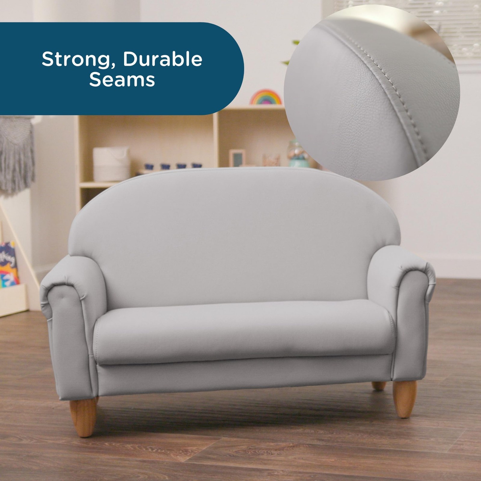 As We Grow Sofa, Gray, CF805-314, Playroom Couch, Daycare Furniture, Kids Sea...