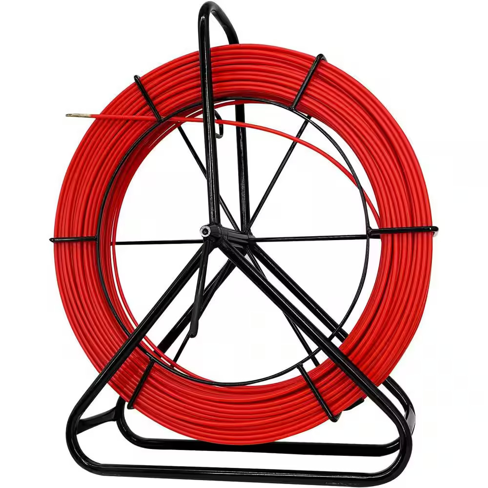 500 Ft. Fiberglass Electrical Cable Puller with Steel Reel Stand and Accessories