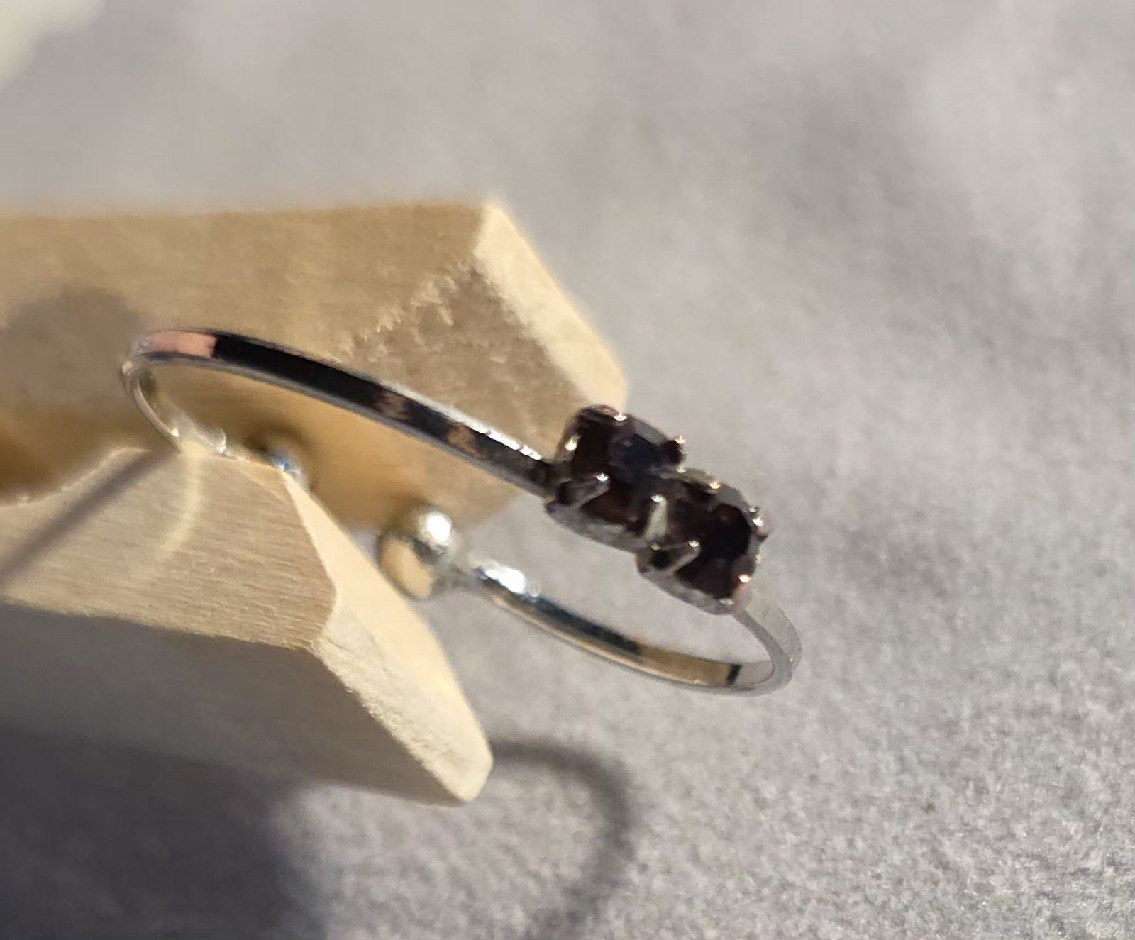 Adjustable Chocolate stone toe Ring silver