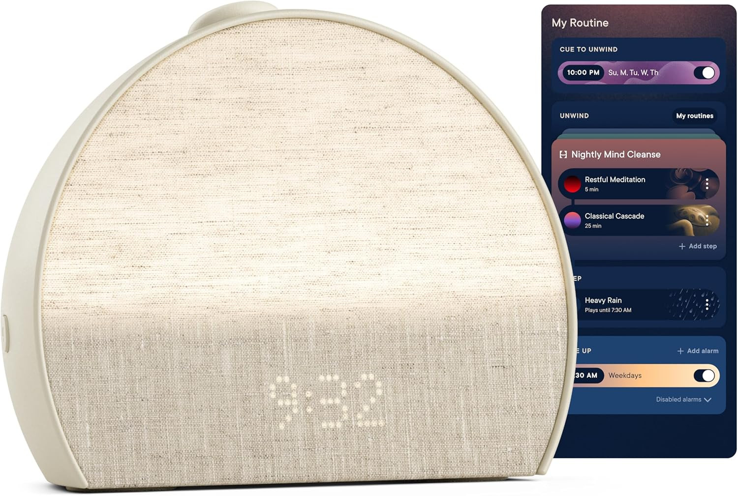 Restore 3 Sunrise Alarm Clock, Sound Machine, Smart Light (Putty) - White Noise,