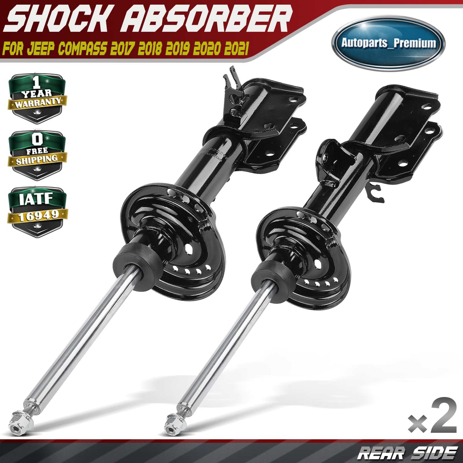 2Pcs Rear Left & Right Shock Absorber for Jeep Compass 2017-2021 Trailhawk model