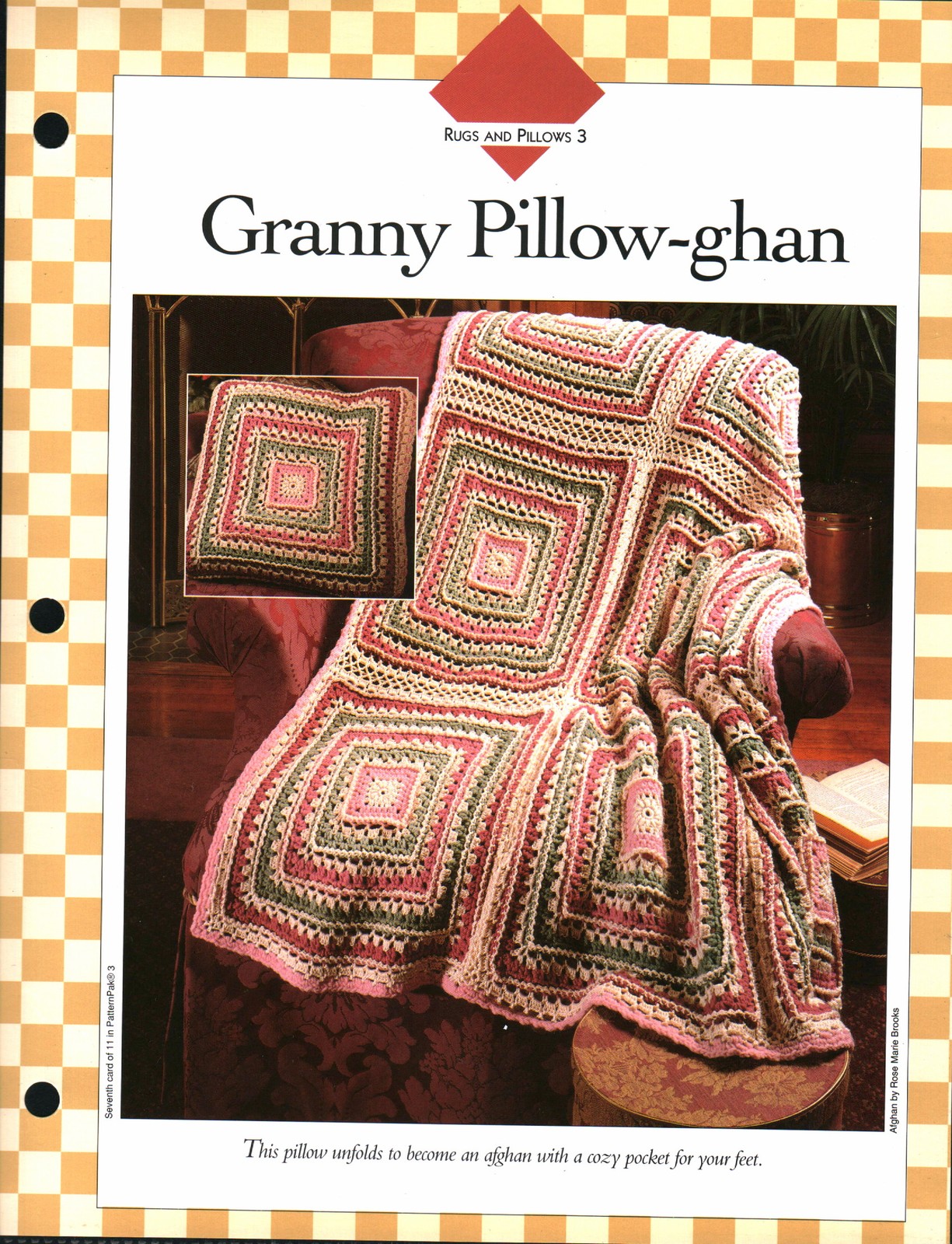 Granny Pillow-ghan - Rugs & Pillows 3 | Vanna Crochet Faves 85030-G
