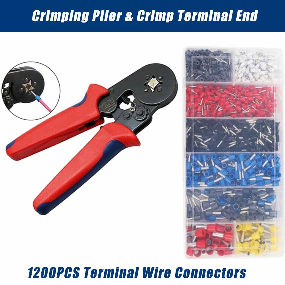 1200PCS Cable Wire Cord Pin End Bootlace Ferrule Terminals Crimp Connectors Kit