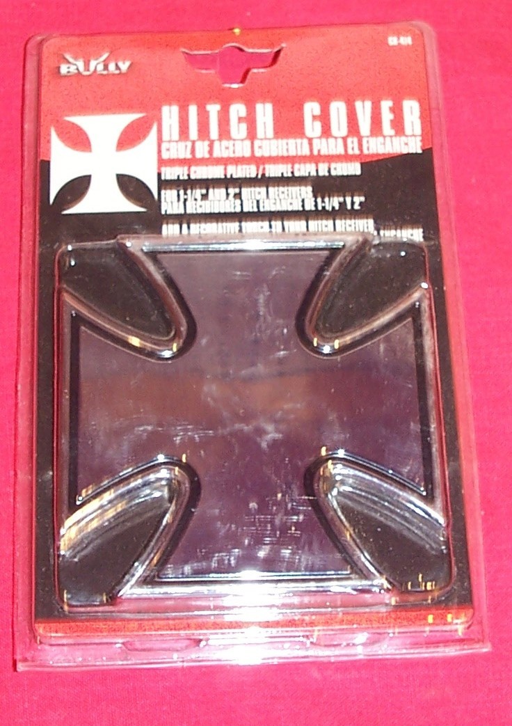 Bully Maltese Iron Cross Hitch Cover Chrome 1 ¼” 2” Receiver German Biker CR-414