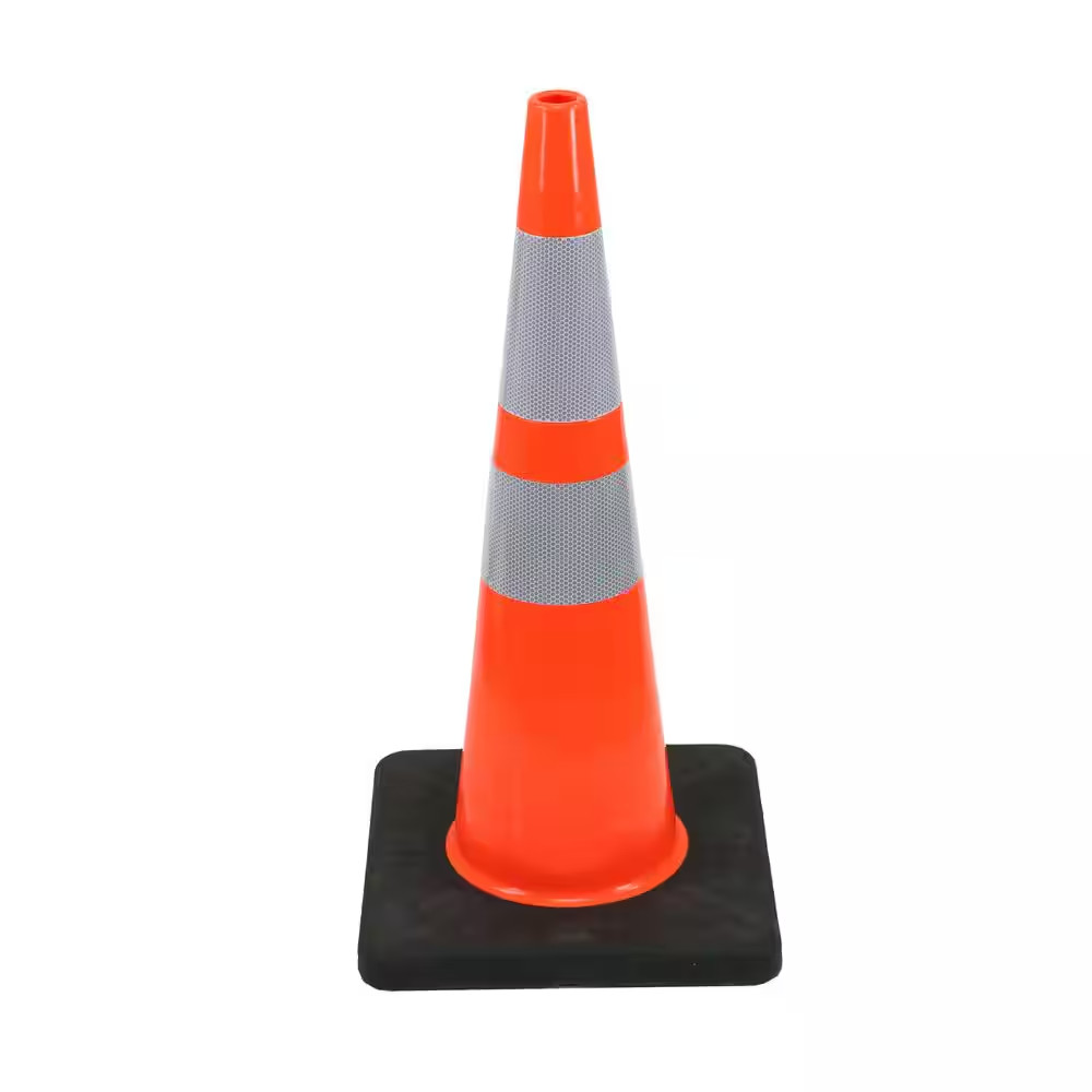 28 In. Orange Reflective PVC Injection Molded Safety Cone
