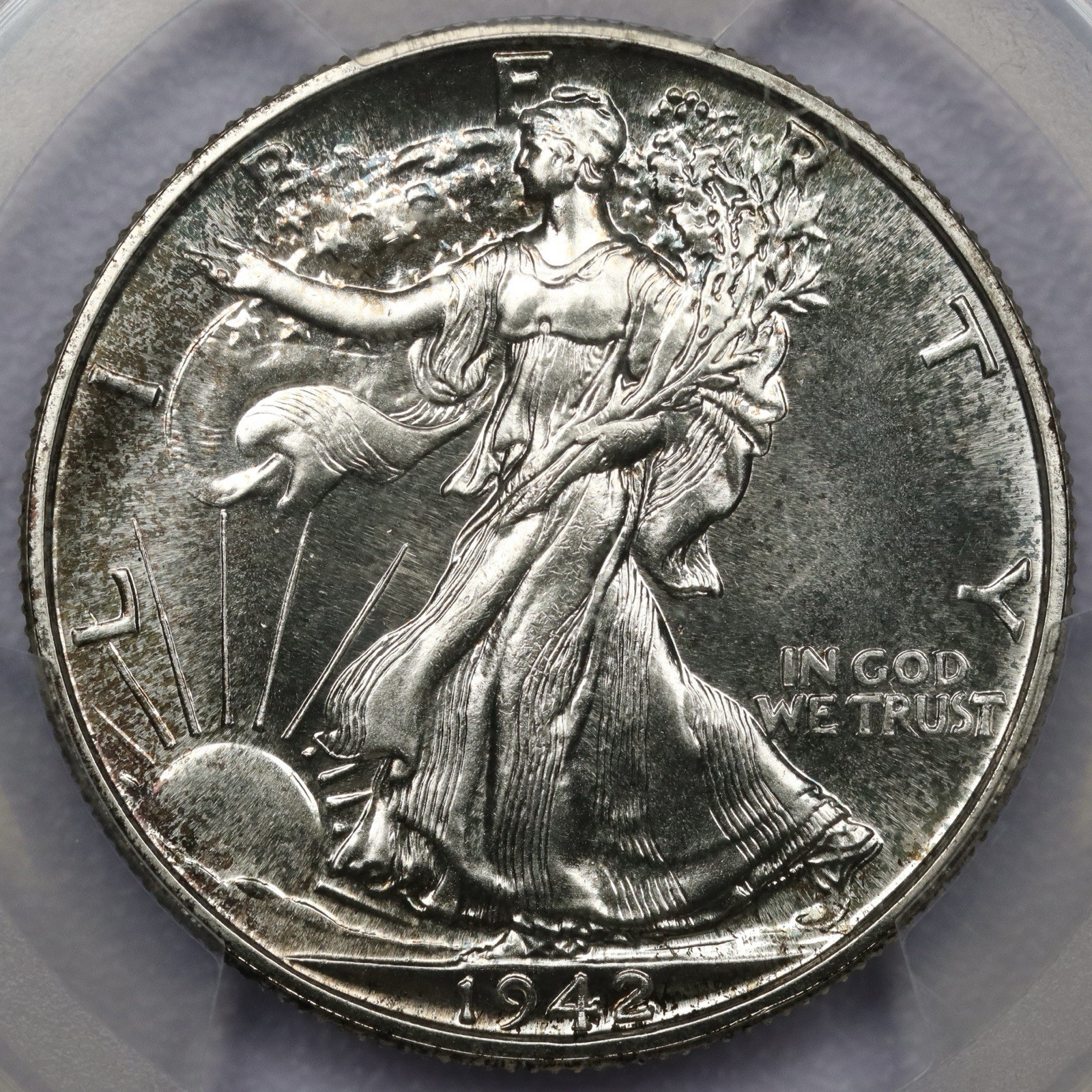 1942 50c Walking Liberty Half Dollar - PCGS PR 66