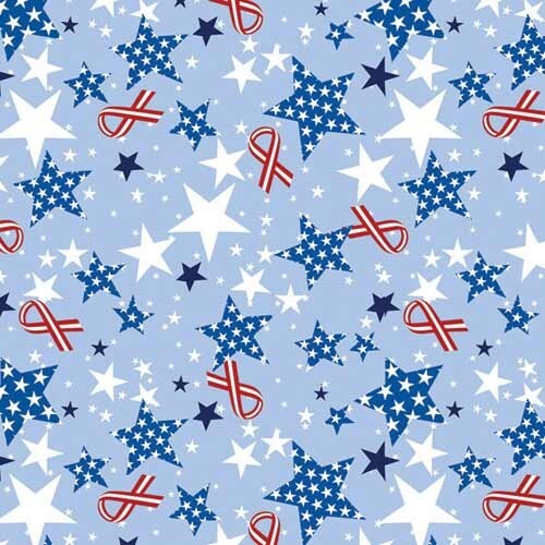 Carolina Creative Bandanna (Ribbons & Stars) 22" x 22" Patriotic USA America