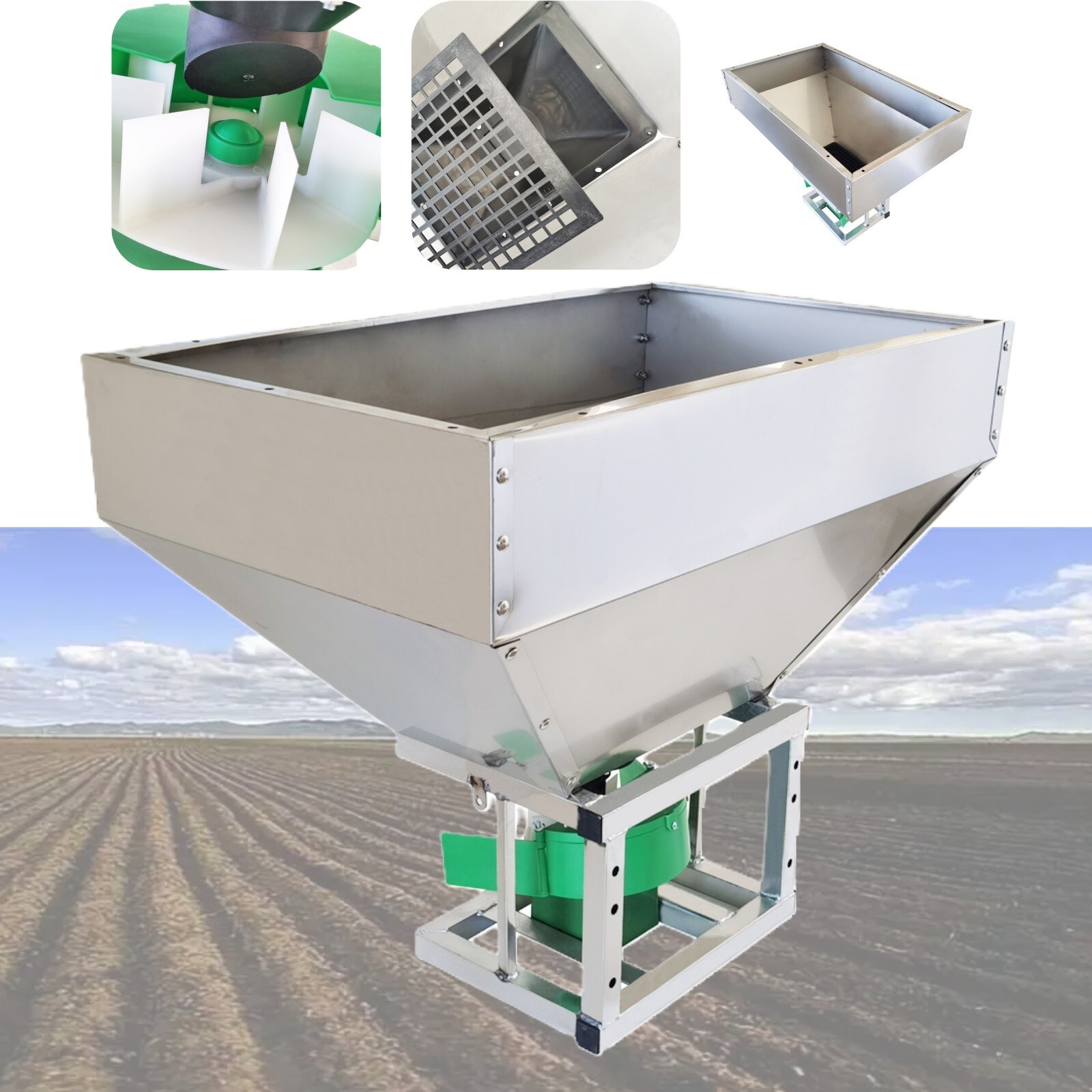 12V 150W 160L Tractor Front-mounted Fertilizer Spreader 16.4ft-19.7ft No Battery