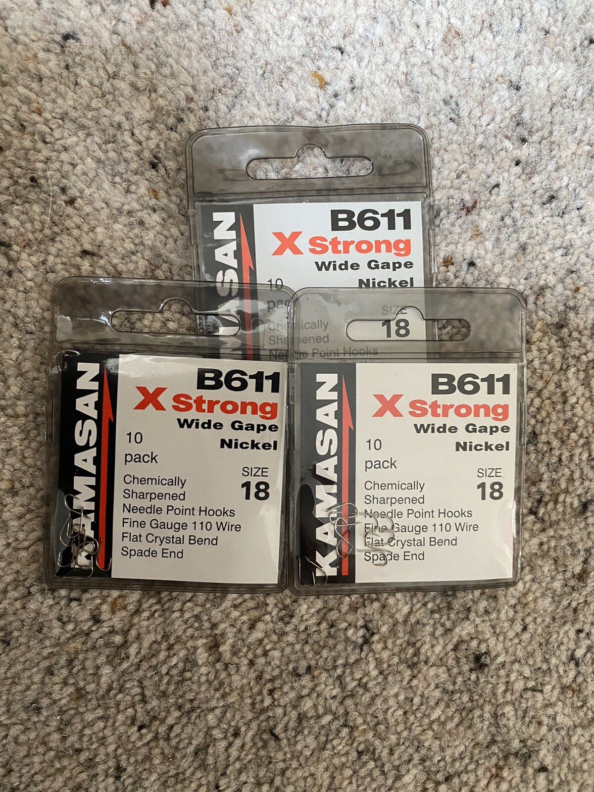 Kamasan B611 Size 18 Hooks (3pkts) X strong