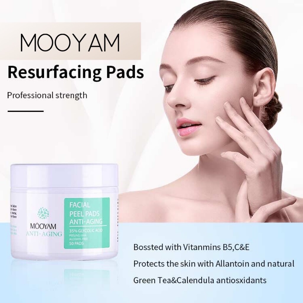 Glycolic Acid 35% Facial Exfoliating Peel Pads AHA Green Tea - 50 pads USA Stock