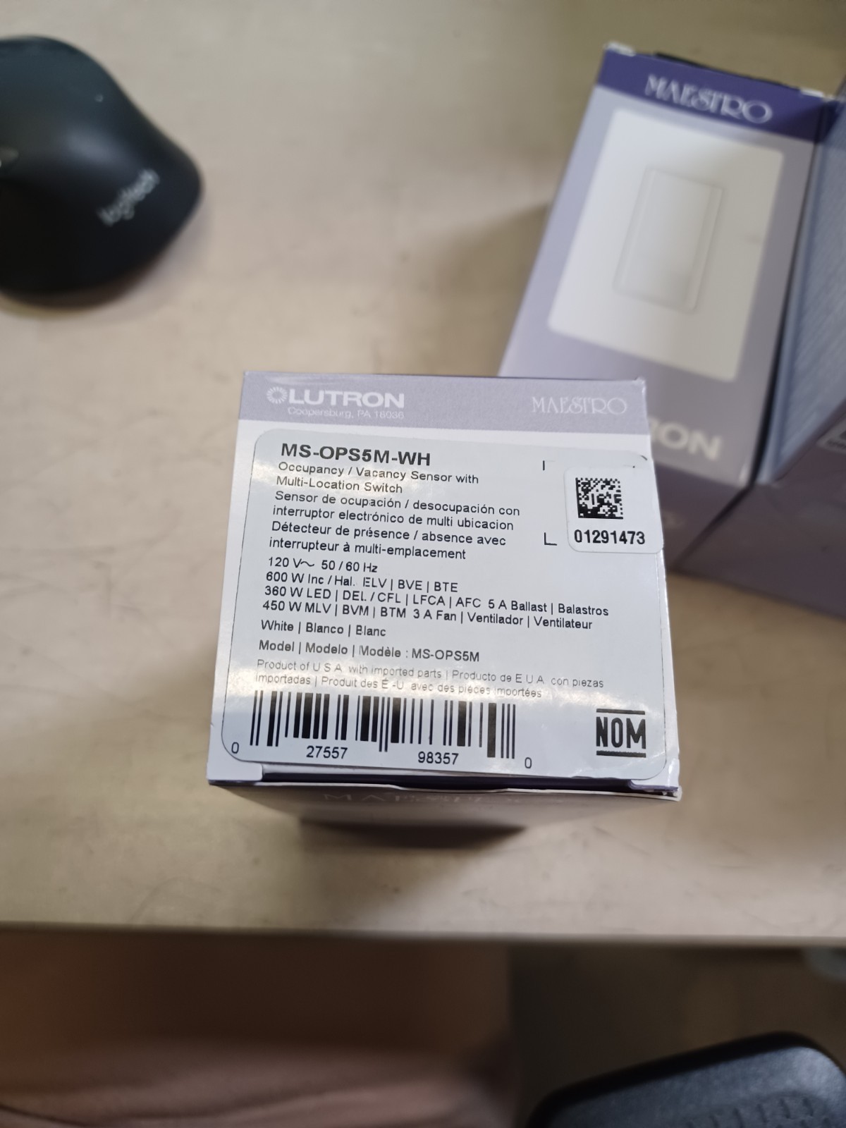 Lutron Maestro MS-OPS5M-WH Occupancy / Vacancy Sensor with Multi-Location Switch