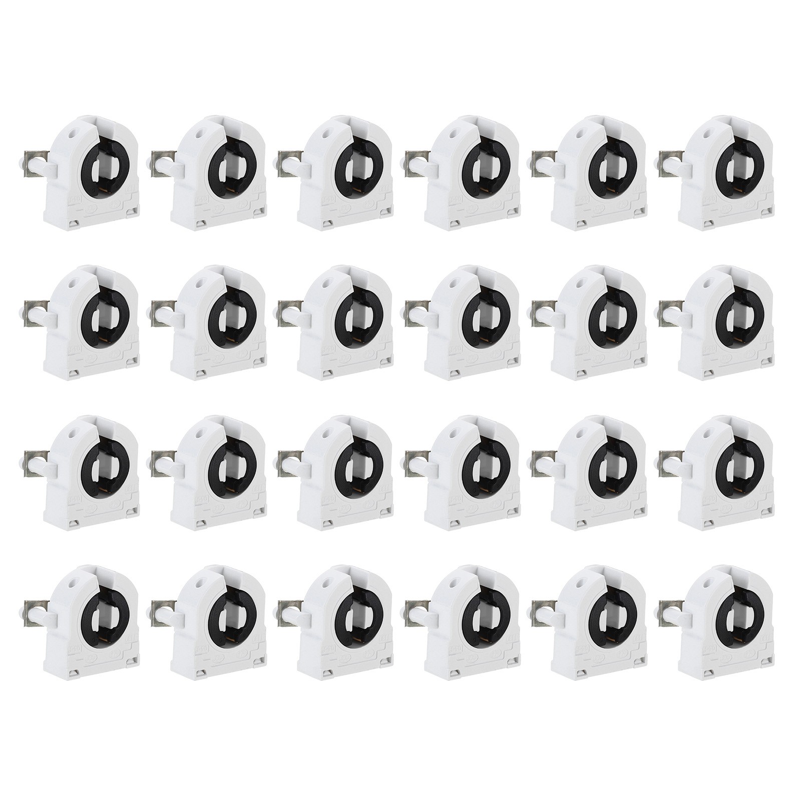 24pcs T8 Fluorescent Light Holder G13 Base LED Tube Light Socket 500V 27x31x18mm