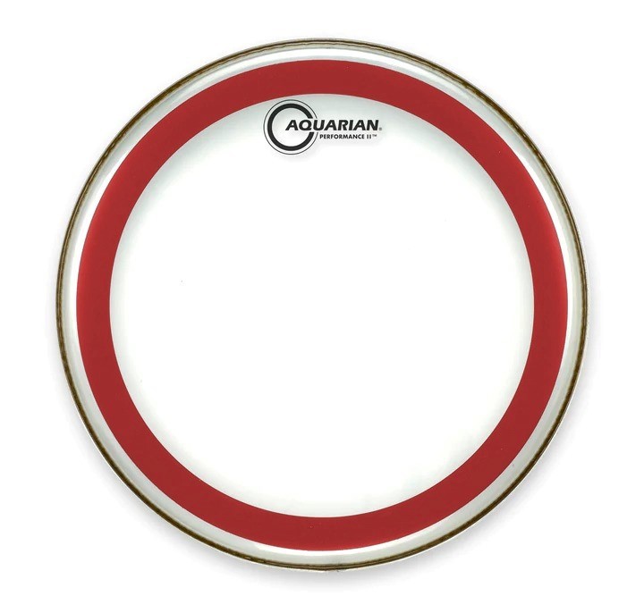 Aquarian - PF14RED - 14" Performance II Clear w/ Red Ring