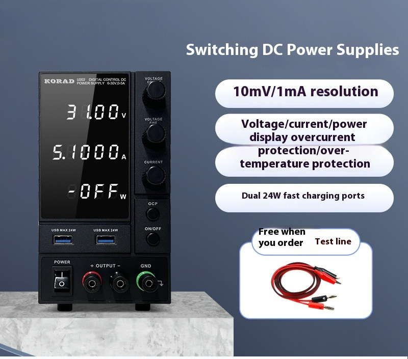 KA3005D Programmable Linear Adjustable DC Voltage Regulator with Three Outputs
