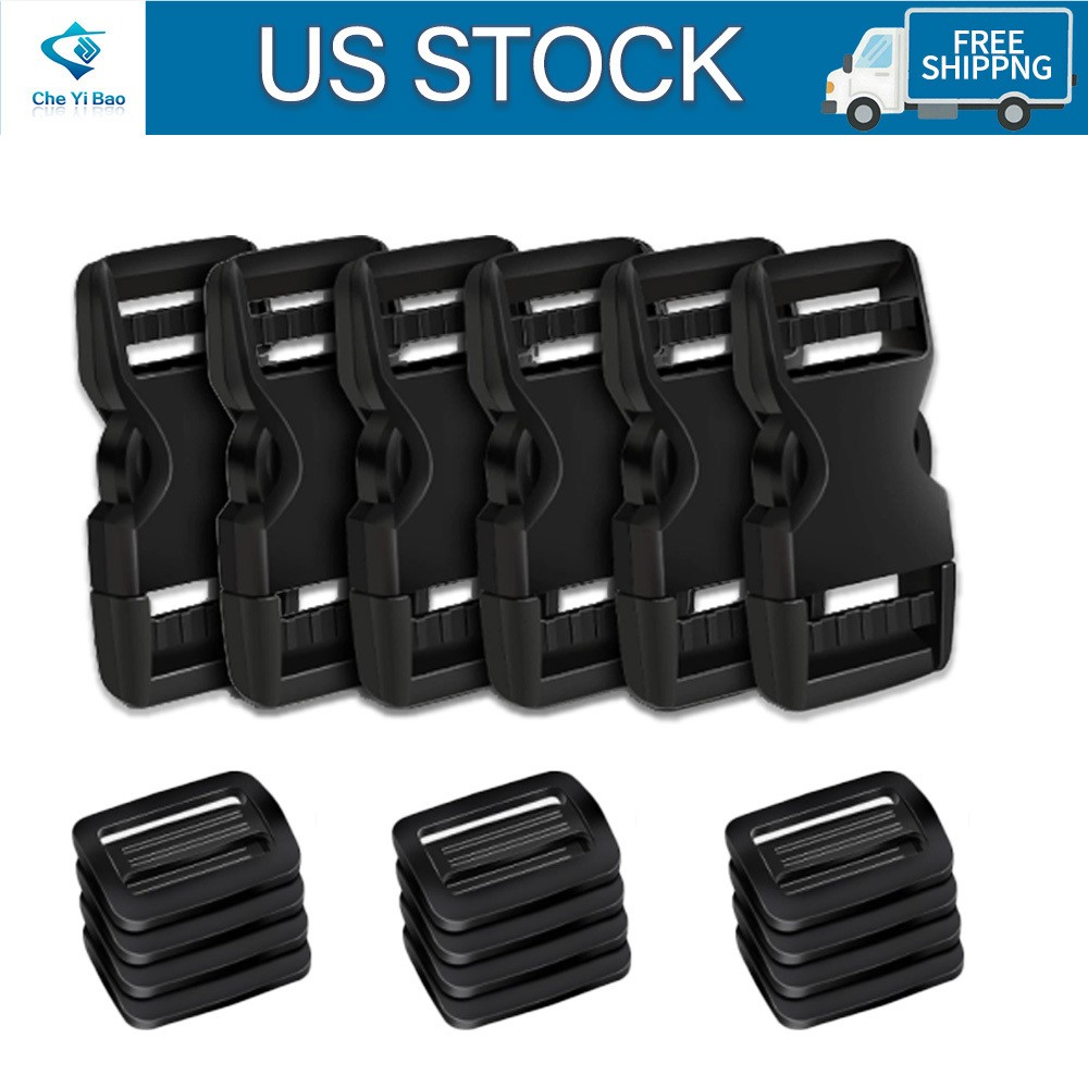 6Set  Quick Side Release Plastic Buckles Cli Buckles for Nylon Webbing Straps 1"