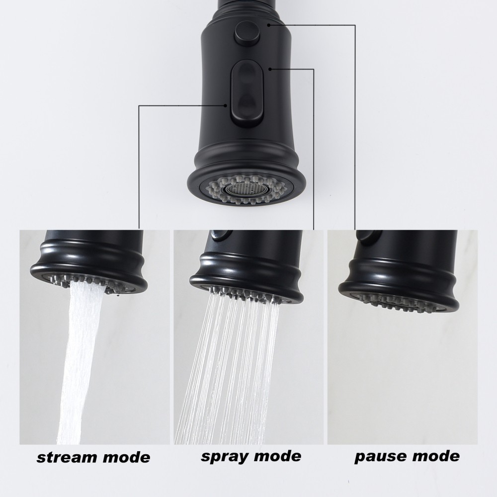 Kitchen Faucet with Pull Out Sprayer Single Handle High Arc Stainless Steel