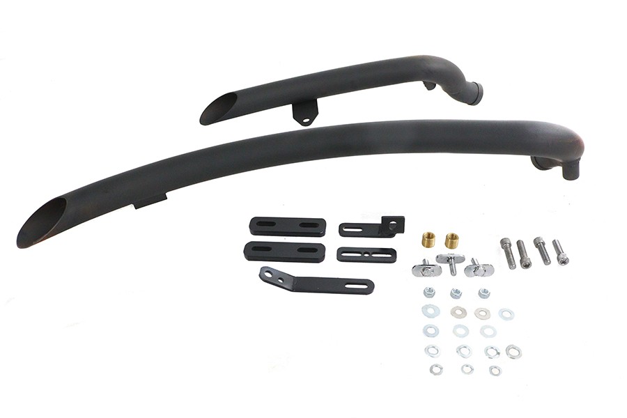 Curved Radius Exhaust Header Set Black for Harley-Davidson