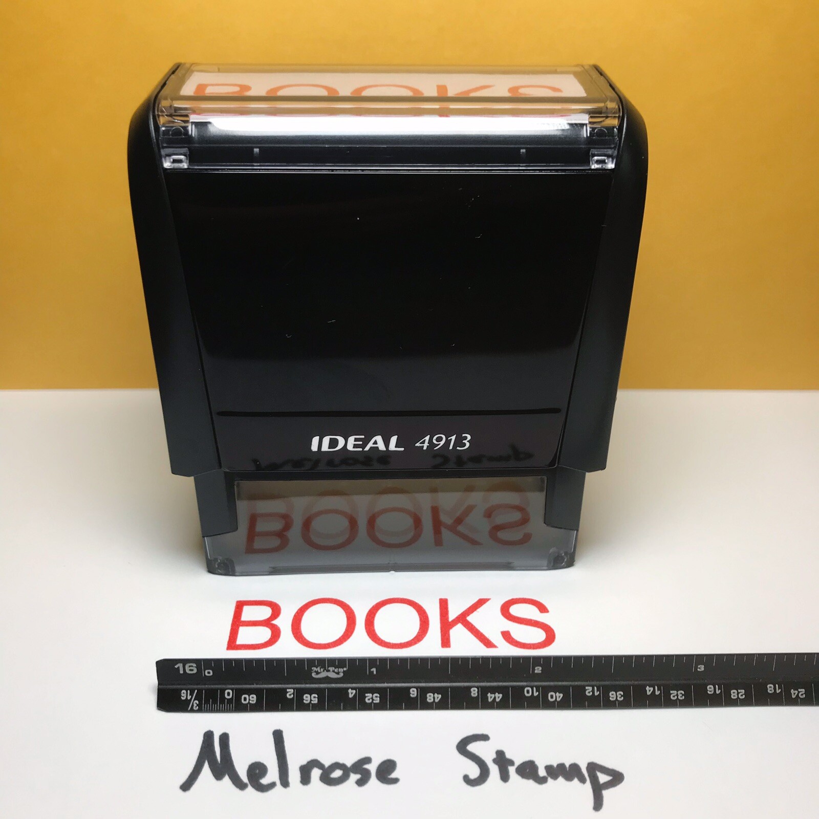 Books Rubber Stamp Red Ink Self Inking Ideal 4913