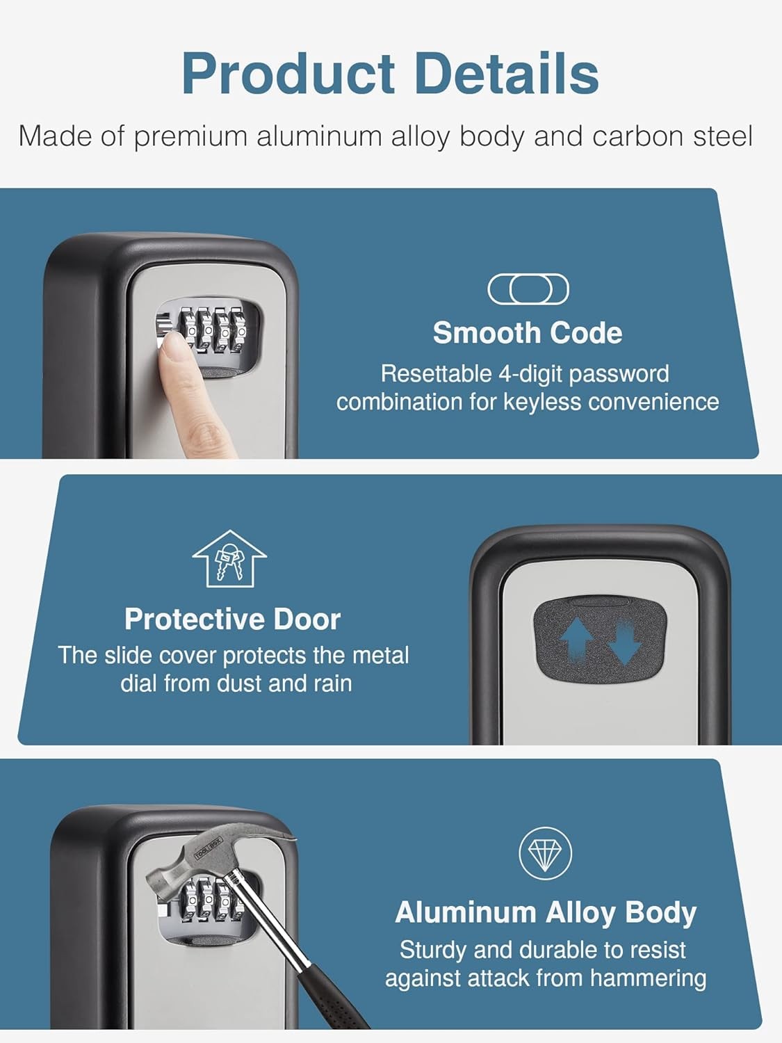 Puroma 4-Digit Combination Key Lock Box