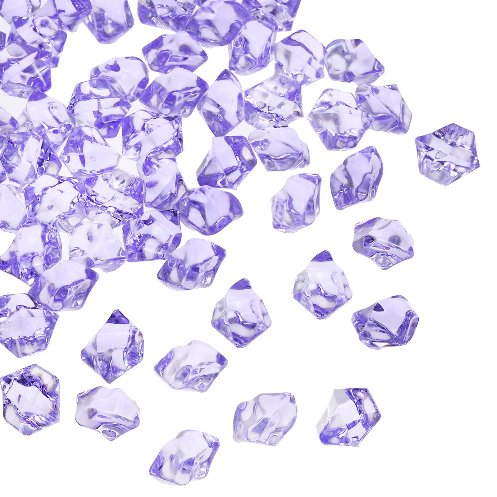 2500pcs Fake Ice Rocks Acrylic Violet Fake Crystals Ice Diamonds