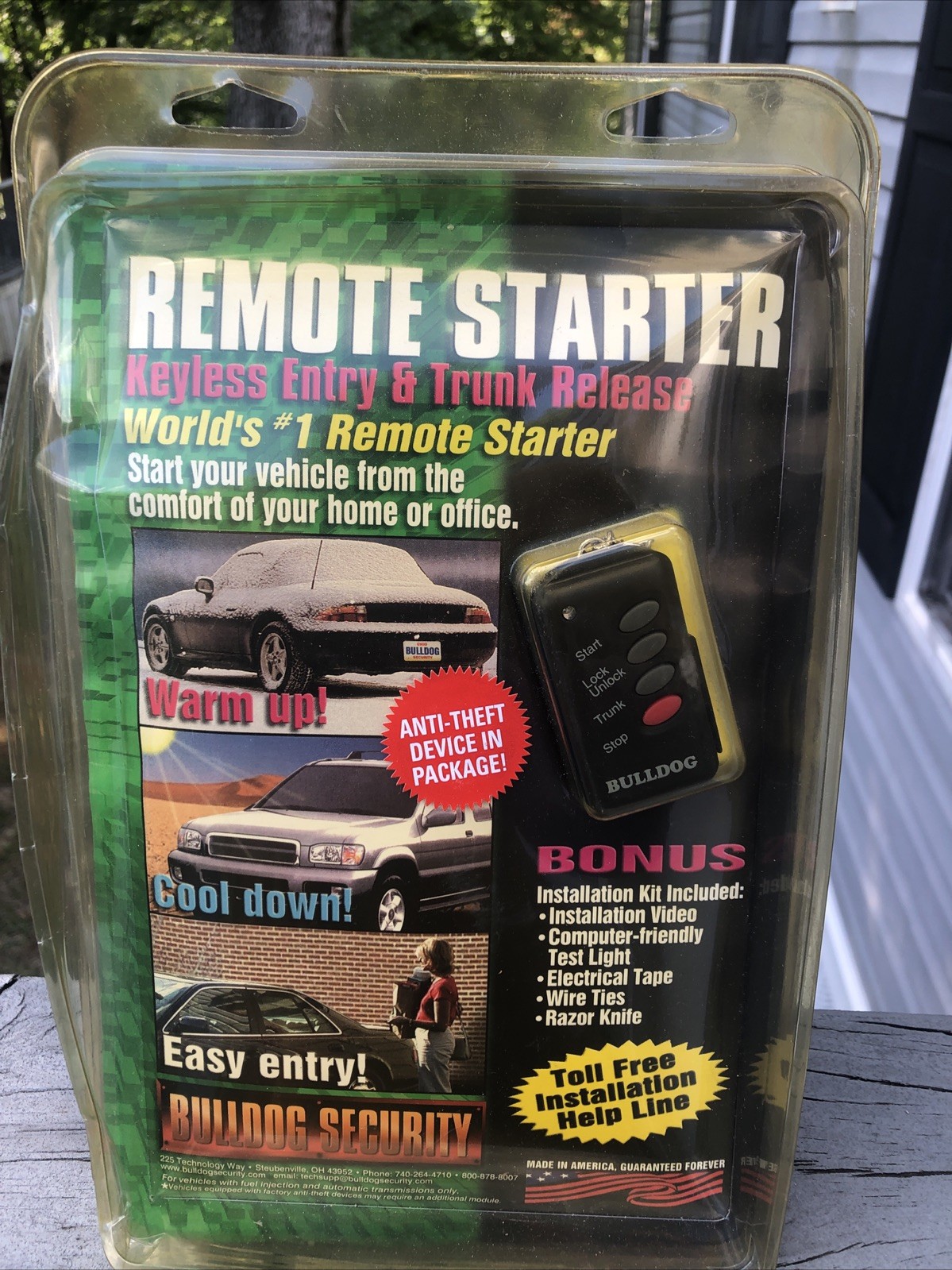 BULLDOG SECURITY Auto Remote Starter Keyless Entry & Trunk Release RS102 READ