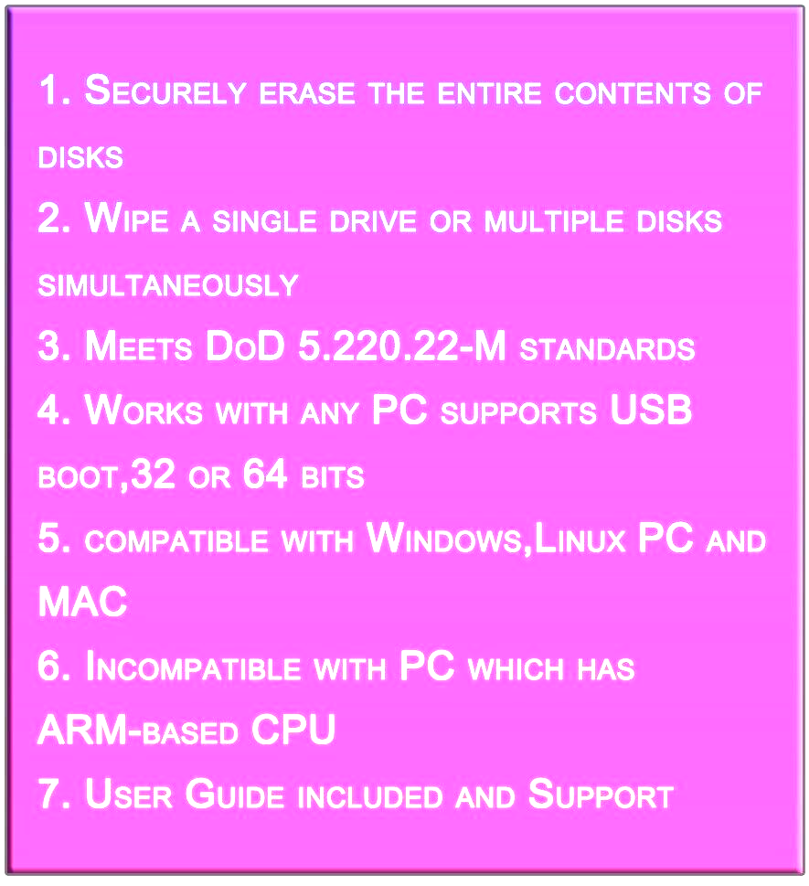 Hard Drive Eraser Data Destroyer USB Bootable Thumb Drive Stick Wipe HDD Disk