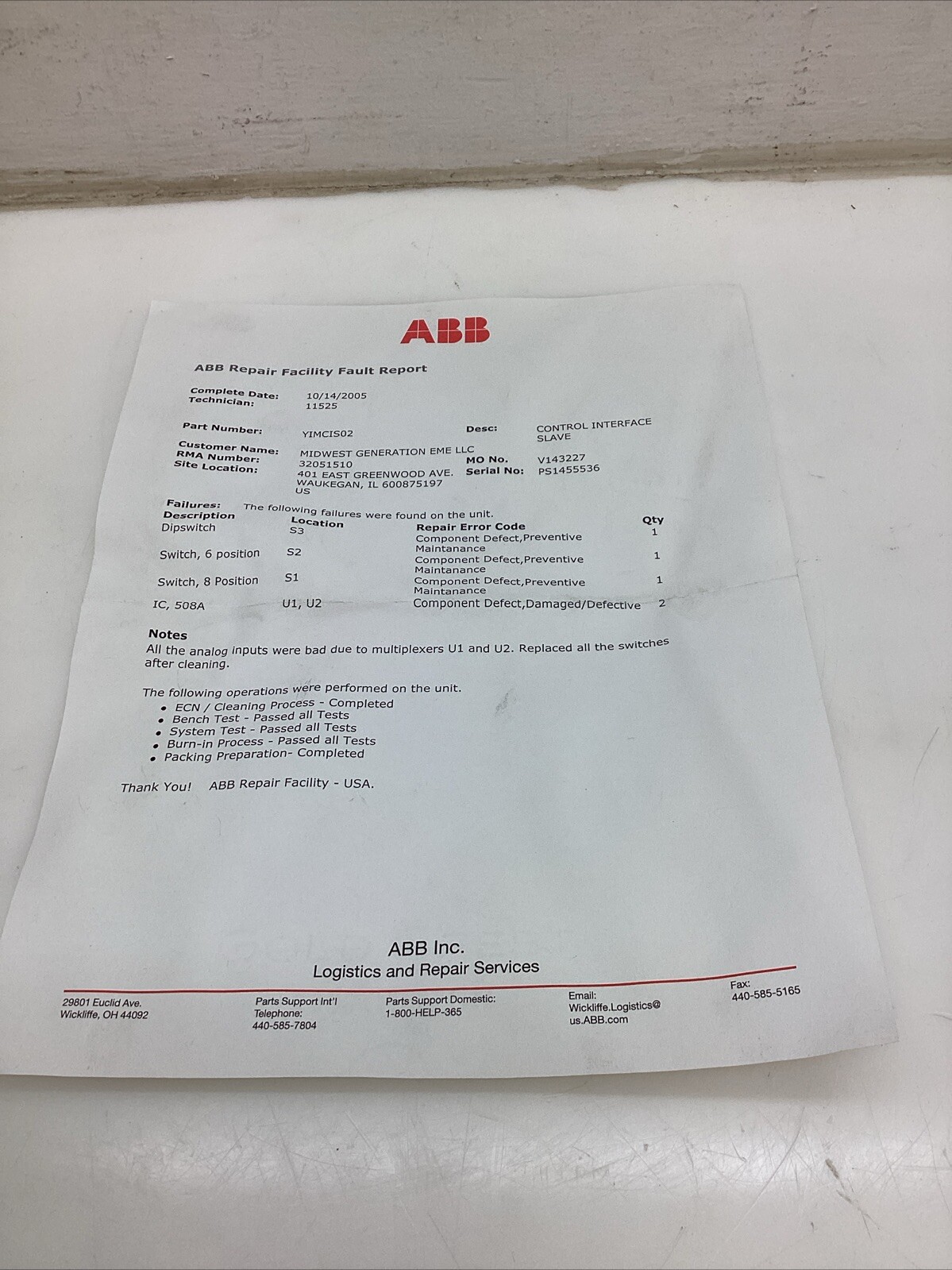 Bailey Infi90 Control I/O Slave IMCIS02 *NIB*