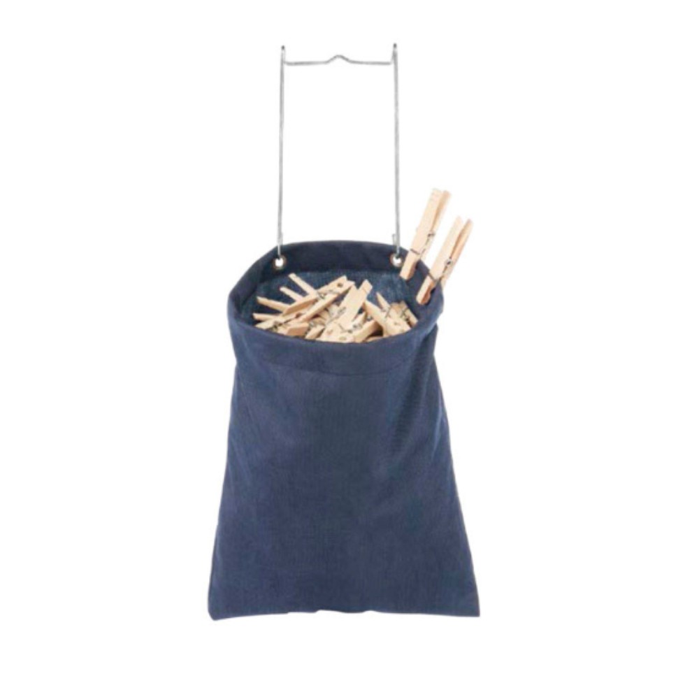 Whitmor 6369-201 Fabric Navy Indoor/Outdoor Wall Mount Hanging Clothes Pin Bag