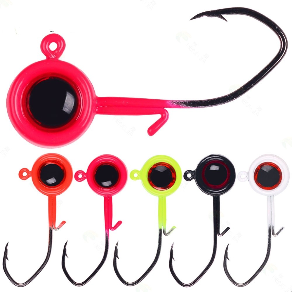 25 Pack Fishing jig Heads Hook 3D Eyes Crappie Jigs for Bass Walleye Trout