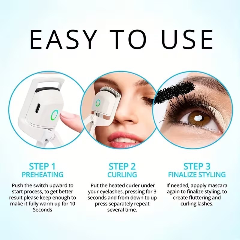 Eyelash Curler Electric USB Charging Beauty Device for Eyelashes Curling