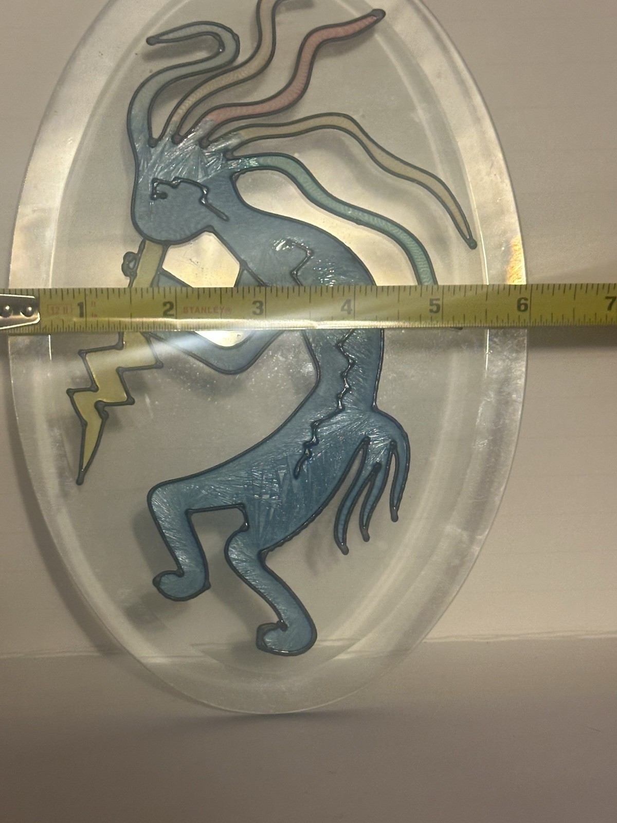 Hand-painted Native Kokopelli Sun-catcher Oval Wall Decor