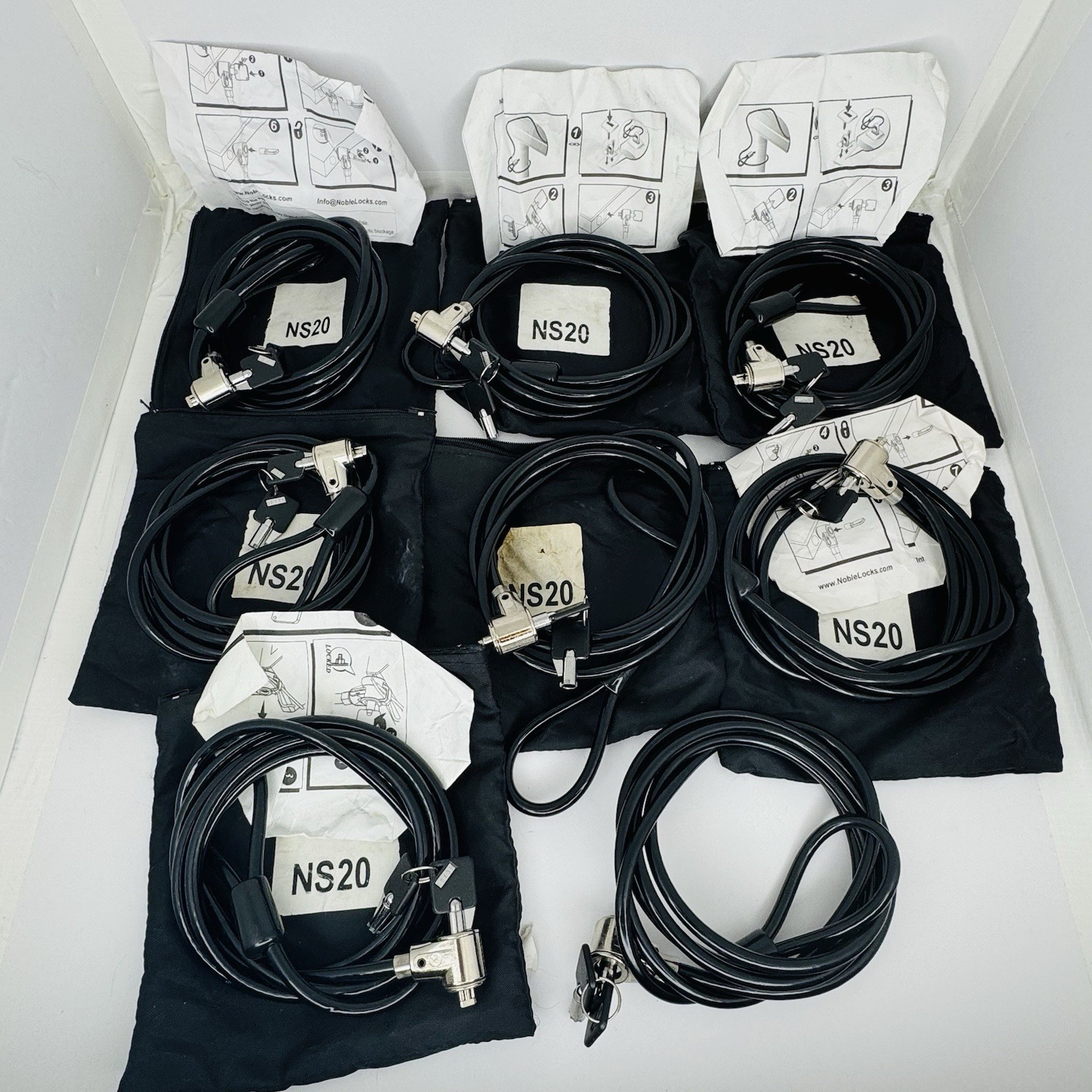 Noble Security Noble Locks NS20 Laptop Notebook 6” Cable Lock LOT OF 8 PLS READ