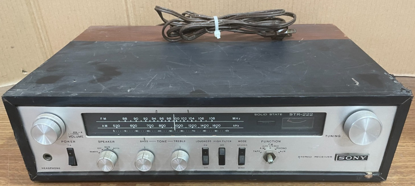 Vintage Sony STR-222 Solid State Stereo Receiver - Tested for Power Only